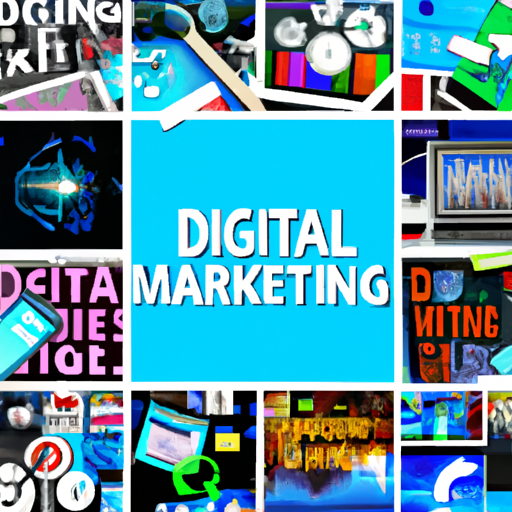 A collage of various digital marketing tools.
