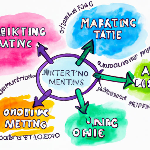 A colorful infographic showcasing the interconnectedness of online marketing strategies.