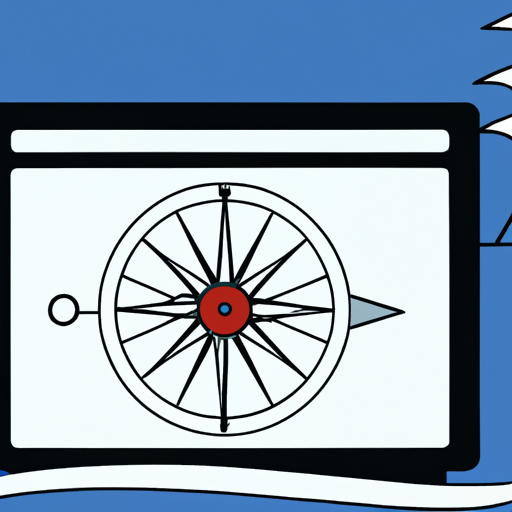A compass guiding a ship online.