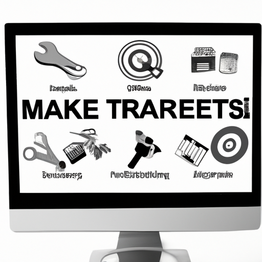 A computer screen displaying various online marketing tools and strategies.