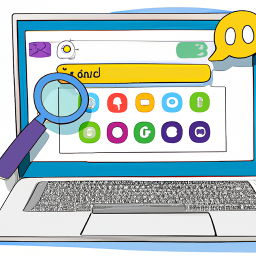 A laptop with various social media icons and a search bar showing the website ranking on the first page of search results.