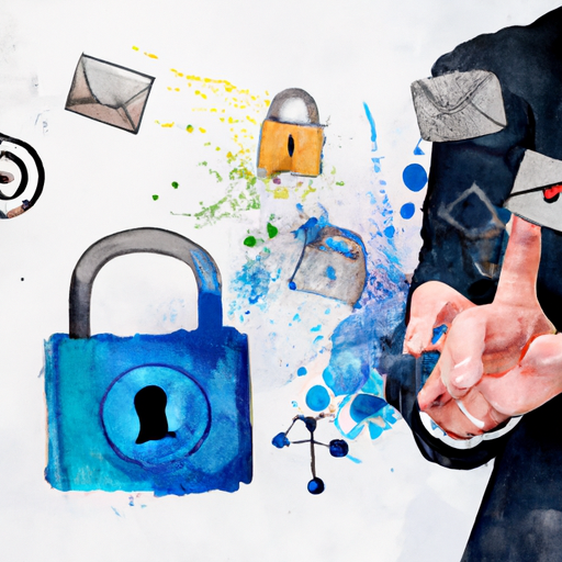 An image of a businessman unlocking a digital lock with various marketing icons and strategies floating out.