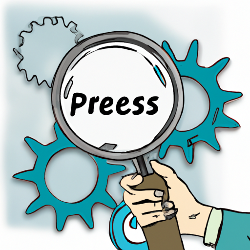 An image of a person carefully examining a magnifying glass with a WordPress logo on it, surrounded by various gears and tools, representing the careful evaluation and consideration needed when choosing a WPaaS provider.